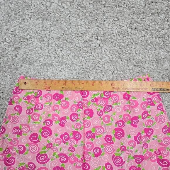 Vintage Lilly‎ Pulitzer White Label Mini Skirt Womens 2 Pink Happy Snails Beach - Picture 7 of 9